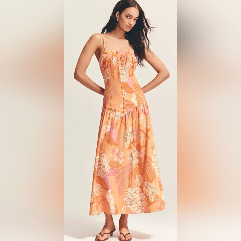 Farm Rio Strapless Drop-Waist Floral Maxi Dress - Picture 3 of 5